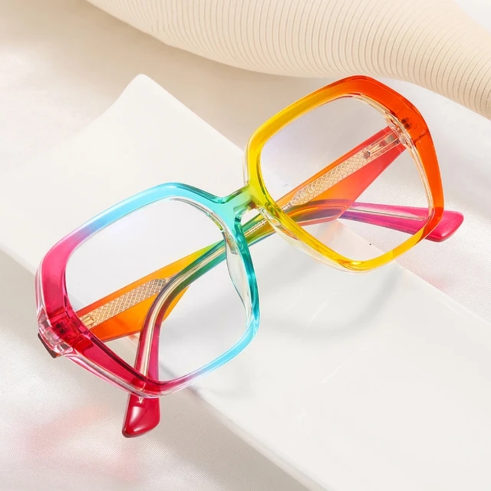 Rainbow Polygon Frames Blue Light Blocking Glasses - image 6